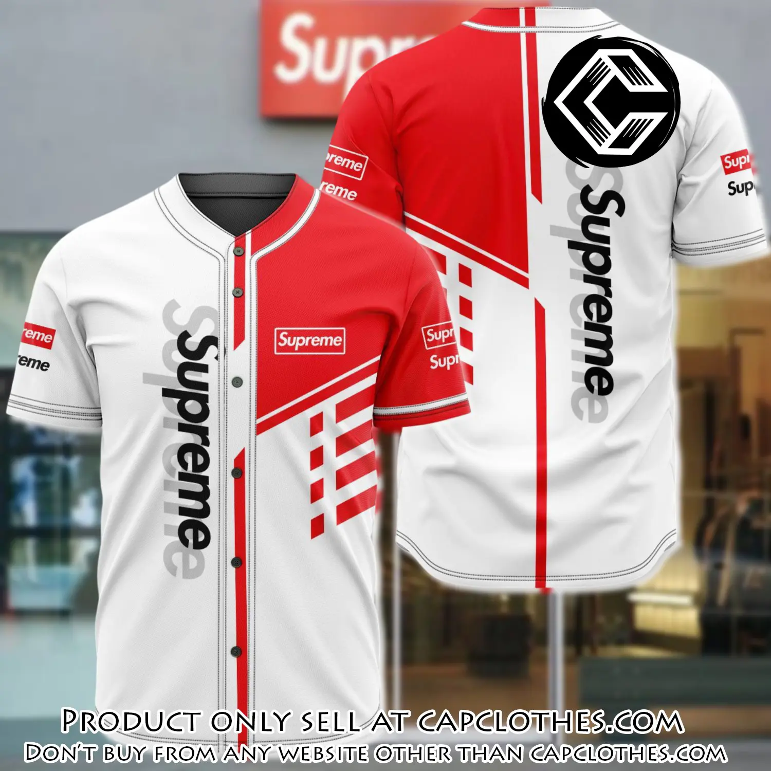 Supreme white baseball jersey shirt luxury bjs1246 cc4156710